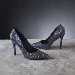Steve Madden Atlantic Blue Glitter Heels Sparkle Pumps 7.5